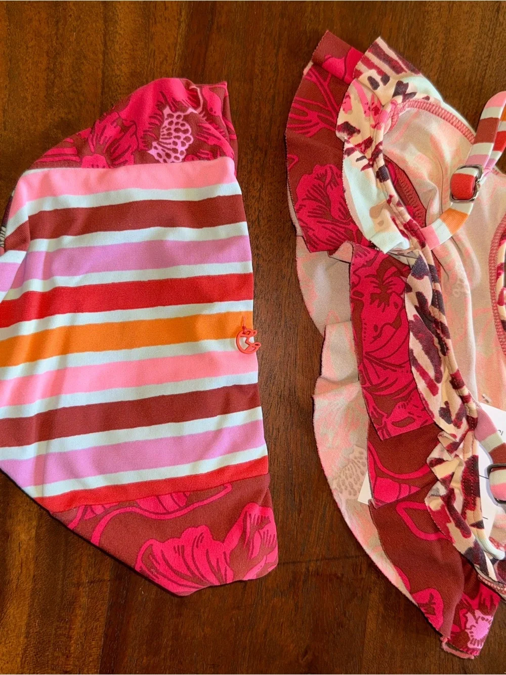 Maaji Girls Pink Multi Floral Ruffle Bikini‎ Bottoms
